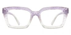 Lora Rectangle Prescription Glasses - Glittery Gradient Lilac