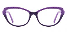 Lorraine Cat Eye Prescription Glasses - Purple Polka Dot