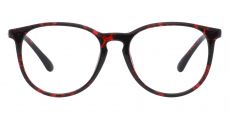 Maple Oversized Round Prescription Glasses - Dark Red Havana