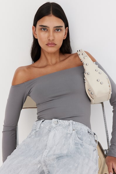 Off-the-shoulder Jersey Top