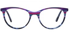 Patagonia Oval Prescription Glasses - Purple Haze Stripes/Blue Pattern Temples